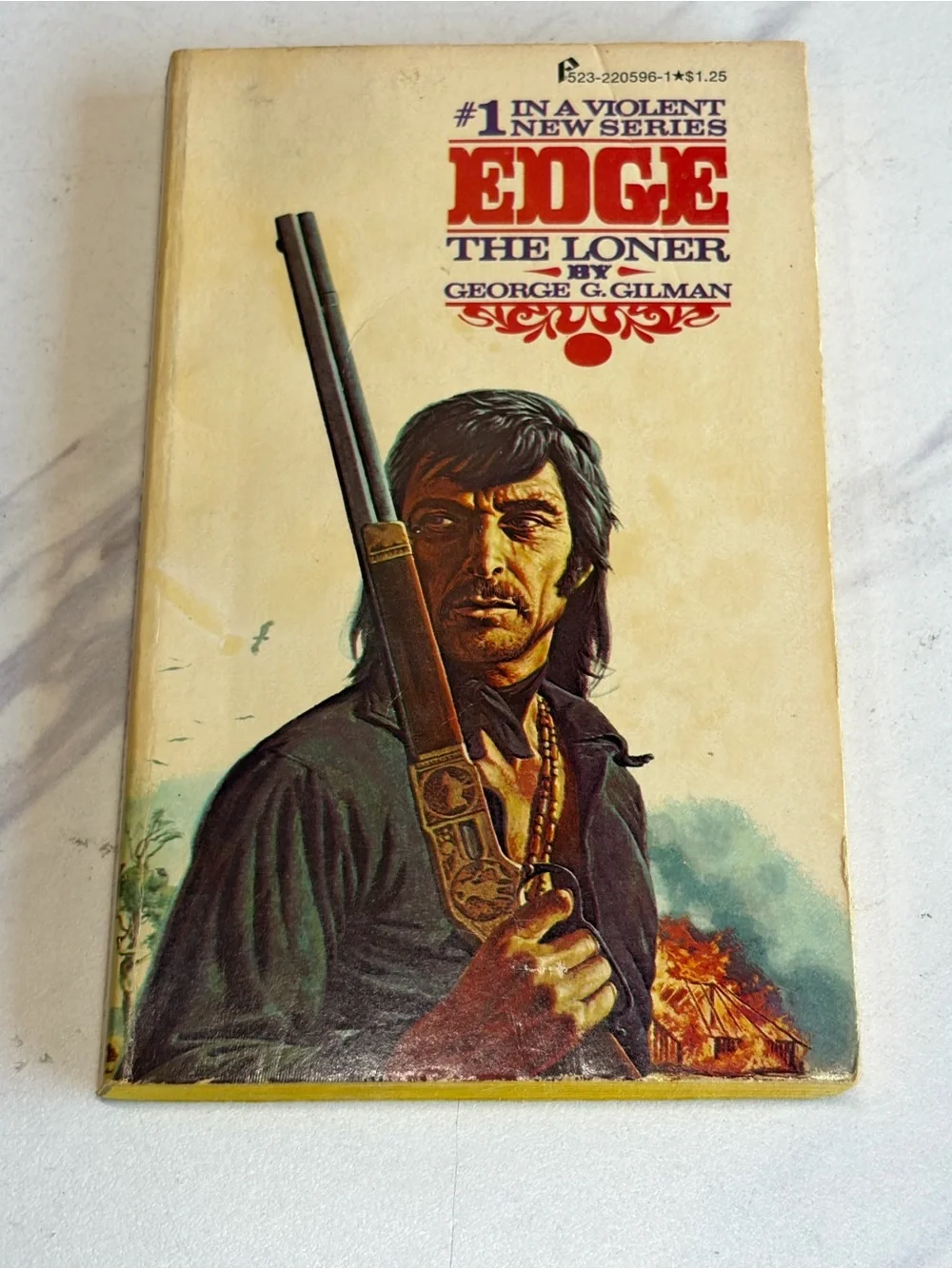 🔥 Edge The Loner #1 George G. Gilman 1977 7th Printing Vintage PB Western Novel🔥